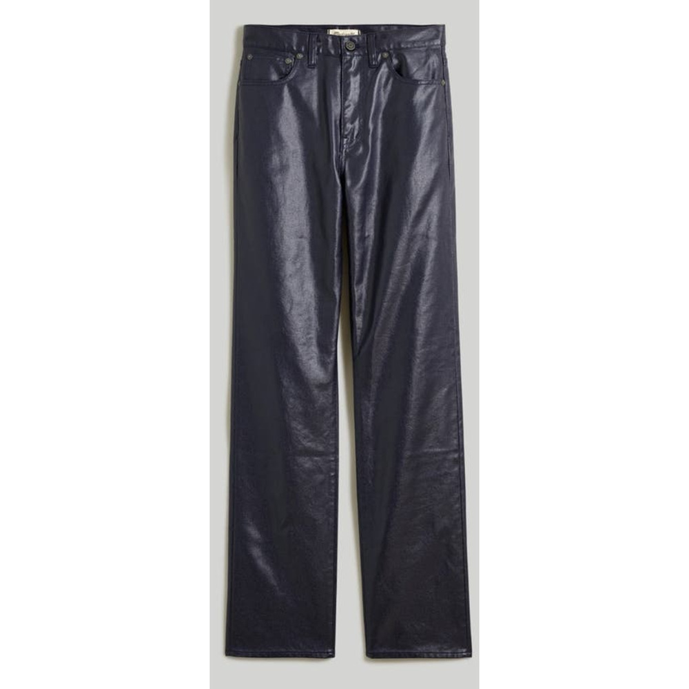 Madewell Coated 90s Straight Midnight Blue Foil Trendy Jeans US Women's 27 New